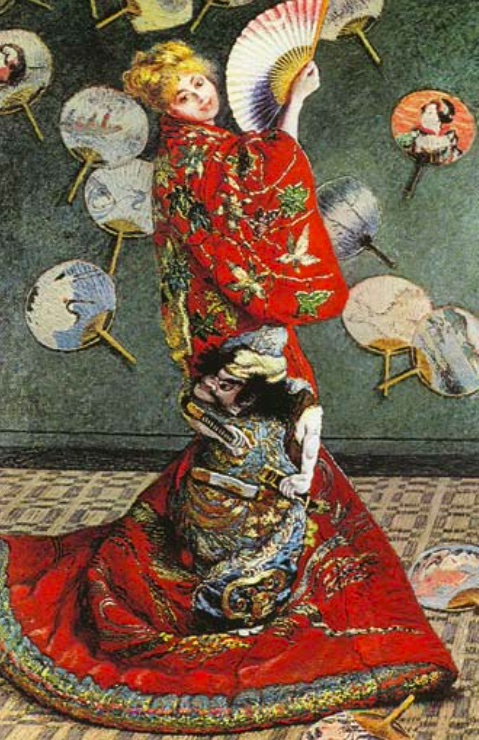 Claude monet madame monet japán jelmezben la japonaise 1876 olaj vászon részlet boston museum of fine arts Claude monet madame monet japán jelmezben la japonaise 1876 olaj vászon részlet boston museum of fine arts